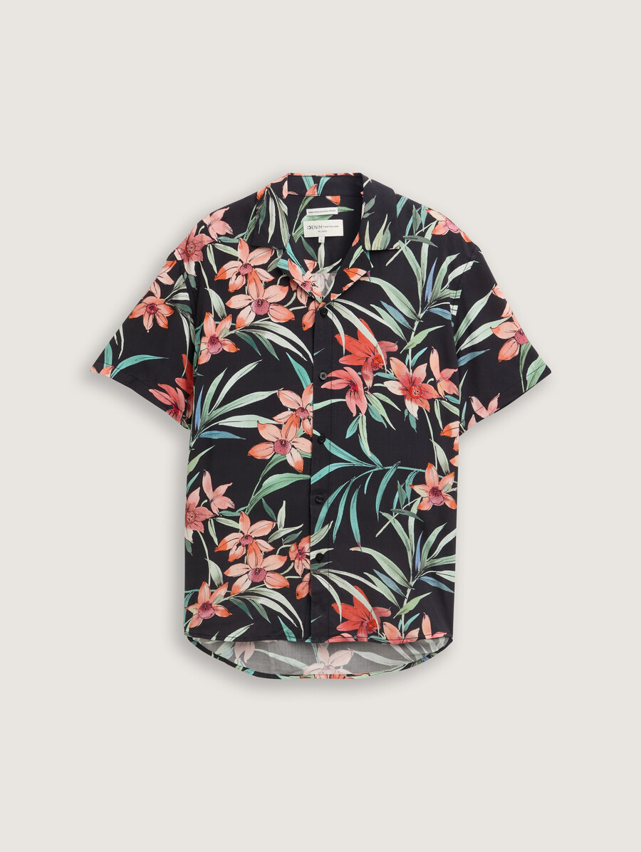 camisa de manga corta de corte relajado con estampado floral