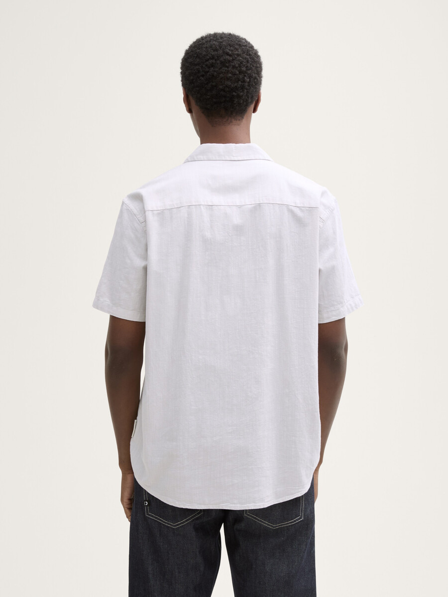 camisa de algodón de manga corta de corte relajado