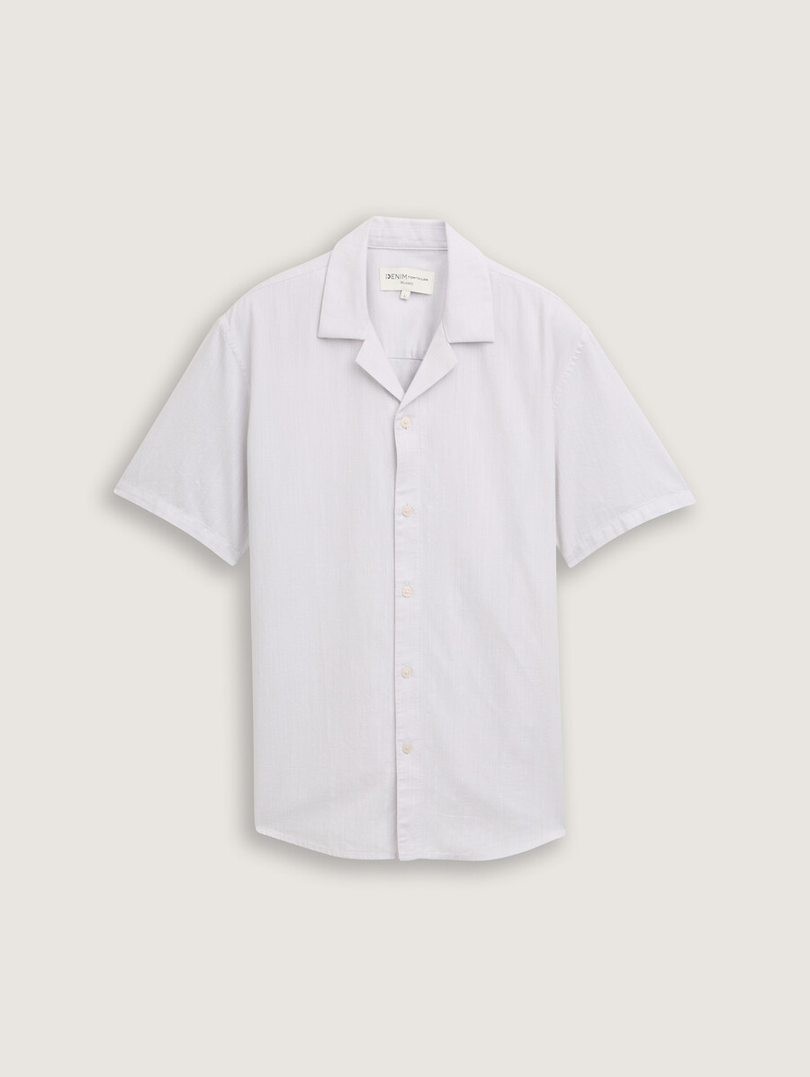 camisa de algodón de manga corta de corte relajado