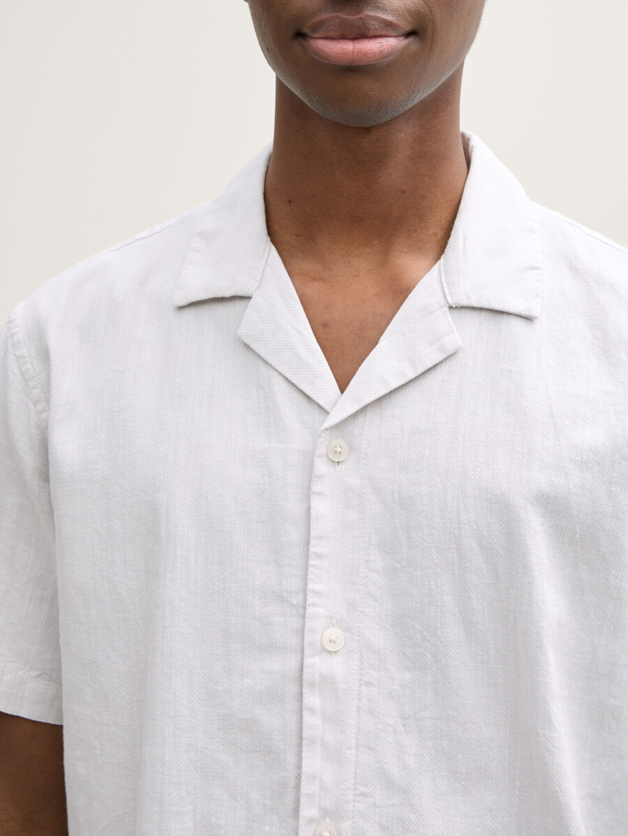 camisa de algodón de manga corta de corte relajado