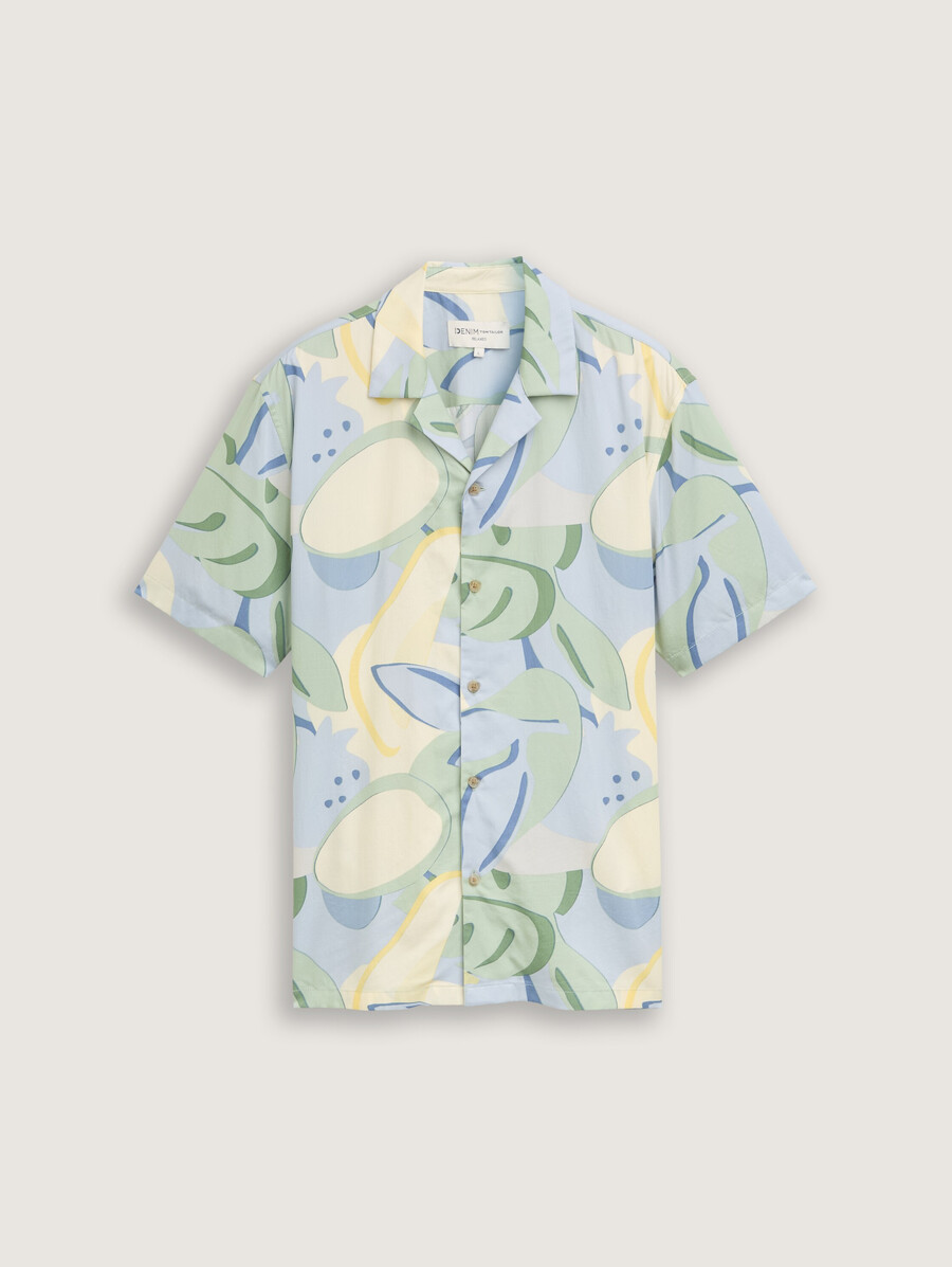 camisa de manga corta de corte relajado con look hawaiano