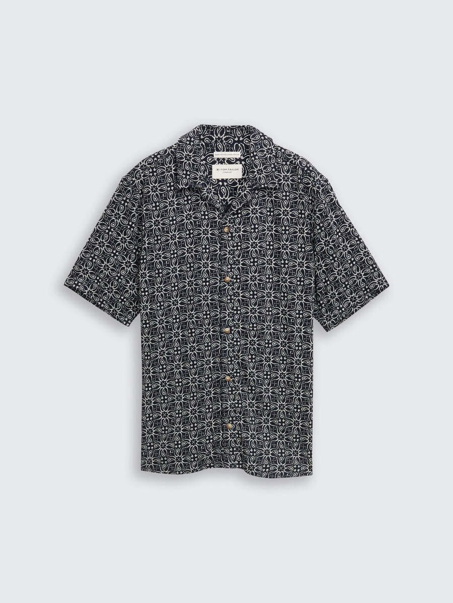camisa de manga corta de corte cómodo con estilo hawaiano