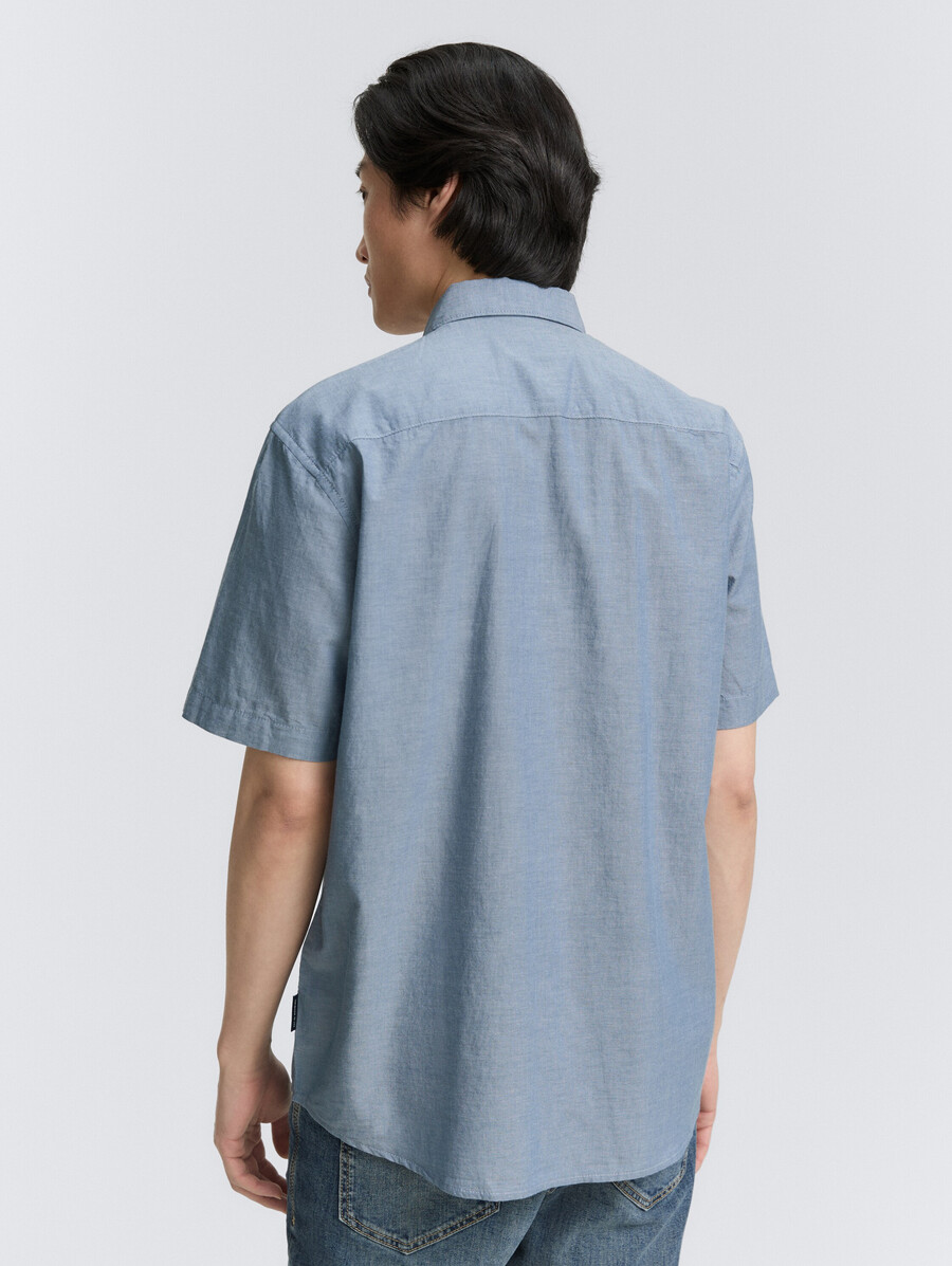 camisa de algodón de manga corta de corte regular