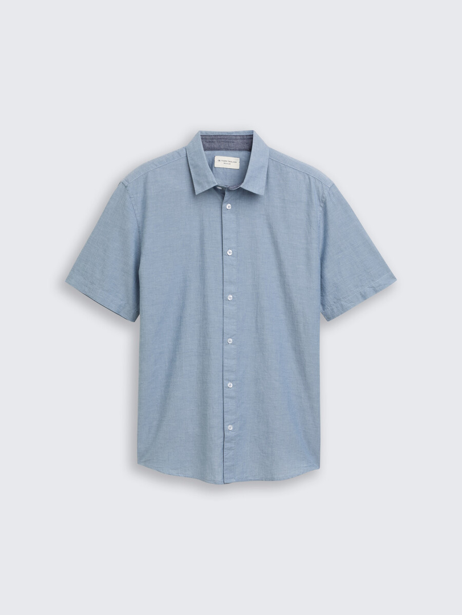 camisa de algodón de manga corta de corte regular