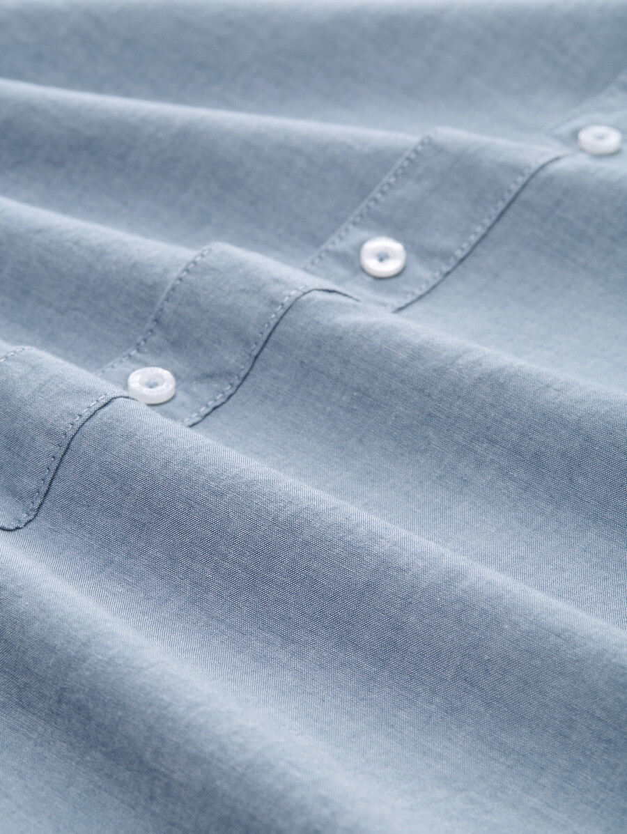 camisa de algodón de manga corta de corte regular