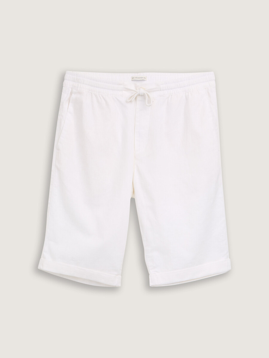 pantalones cortos regulares con contenido de lino