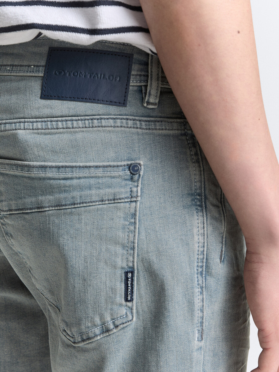 pantalones cortos vaqueros ajustados regulares ttjosh con elástico
