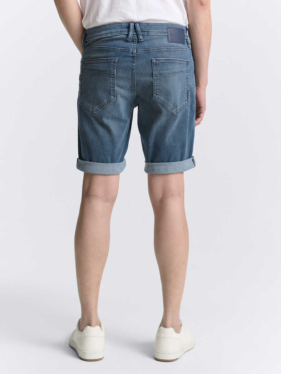 pantalones cortos vaqueros ajustados regulares ttjosh con elástico