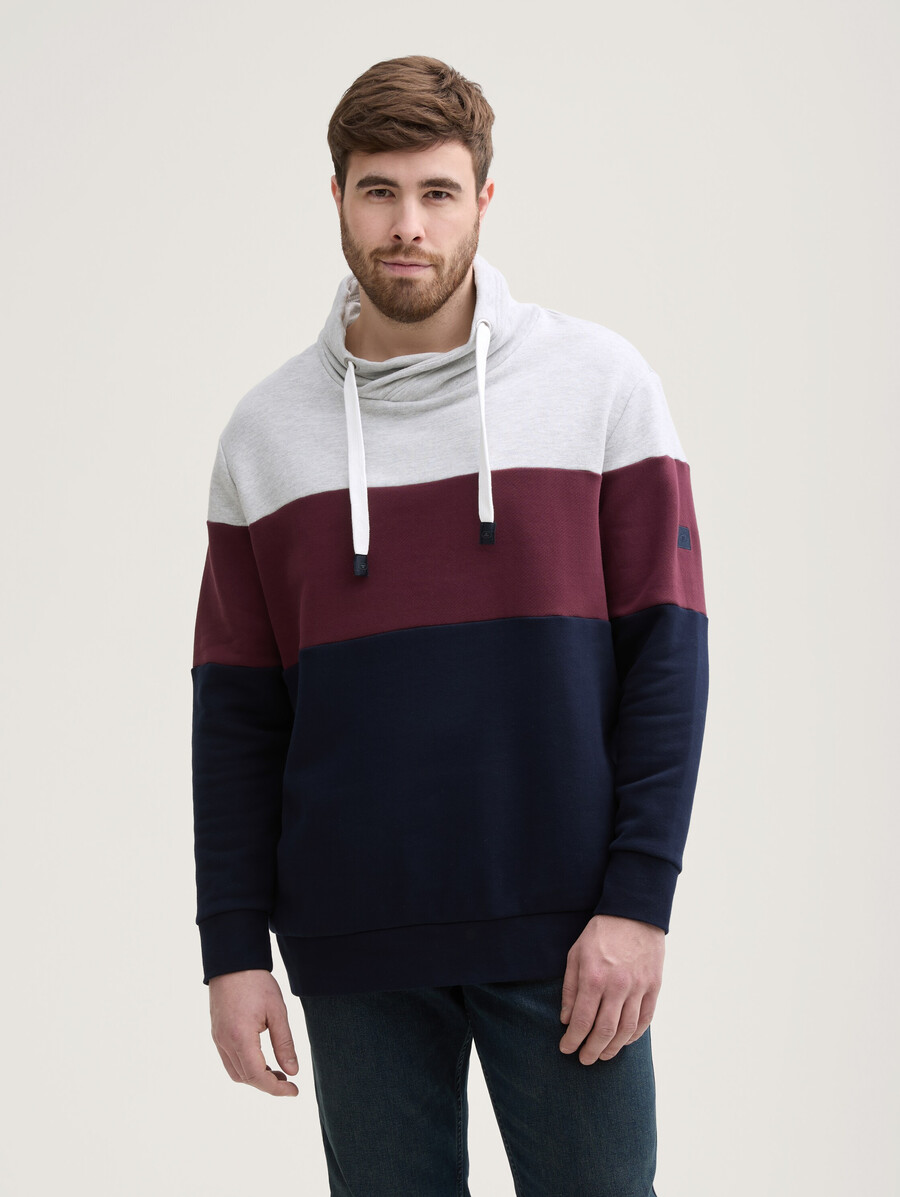 talla grande - sudadera con bloques de color