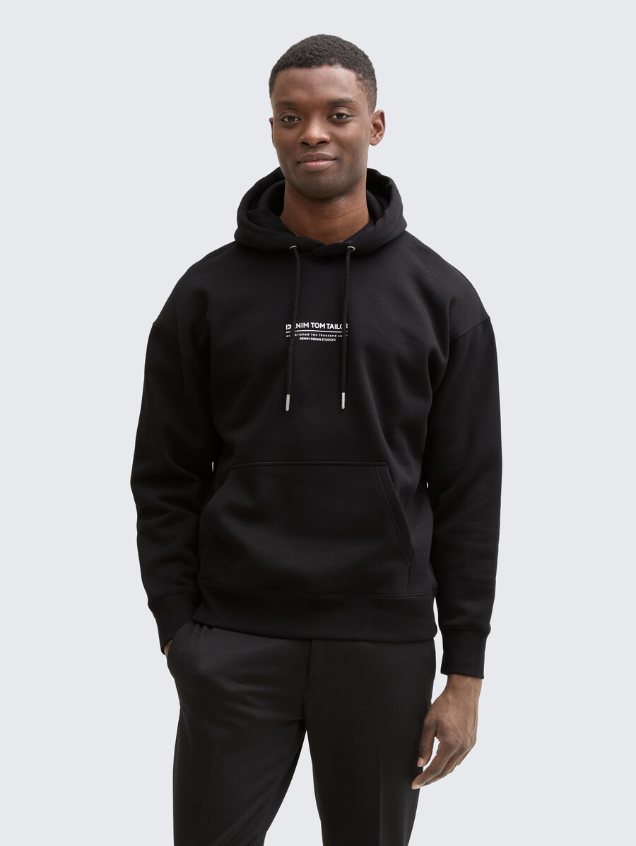 sudadera con capucha relajada con estampado de logotipo