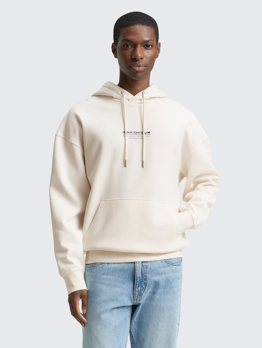 sudadera con capucha relajada con estampado de logotipo