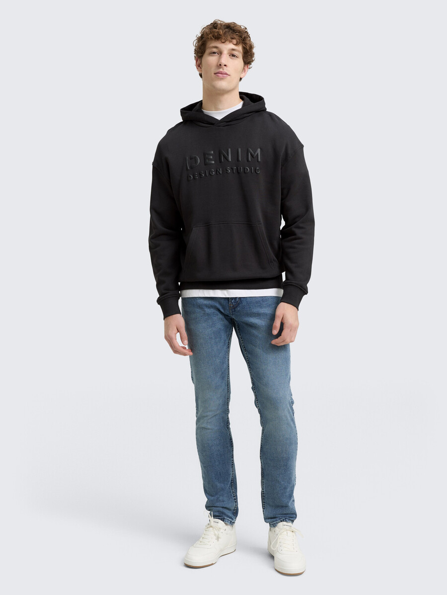 sudadera con capucha de corte relajado y estampado