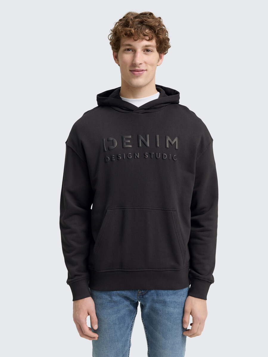 sudadera con capucha de corte relajado y estampado