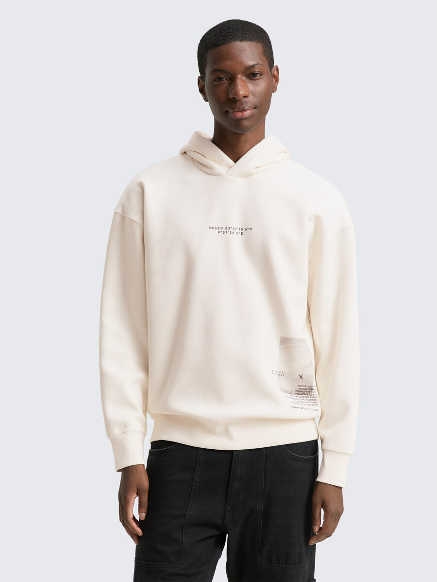 sudadera con capucha relajada y estampado