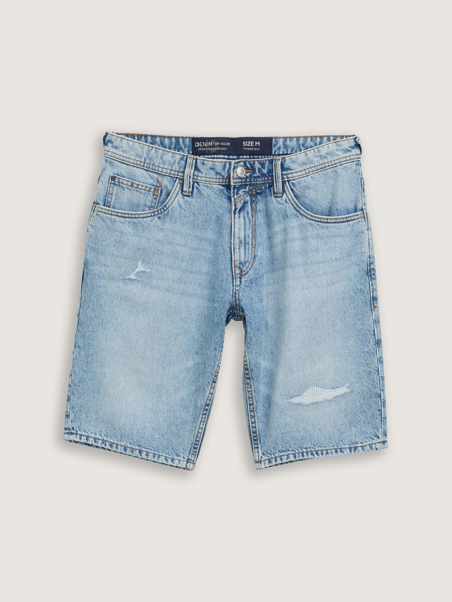 pantalones cortos vaqueros desgastados y ajustados ttpiers