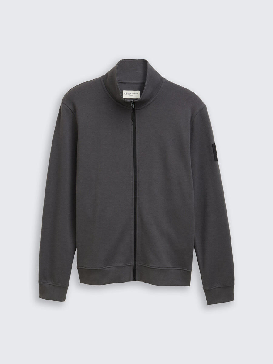 chaqueta deportiva de piqué con cuello alto