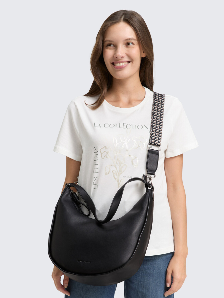 bolso de hombro tttatiana m con correa tejida estampada