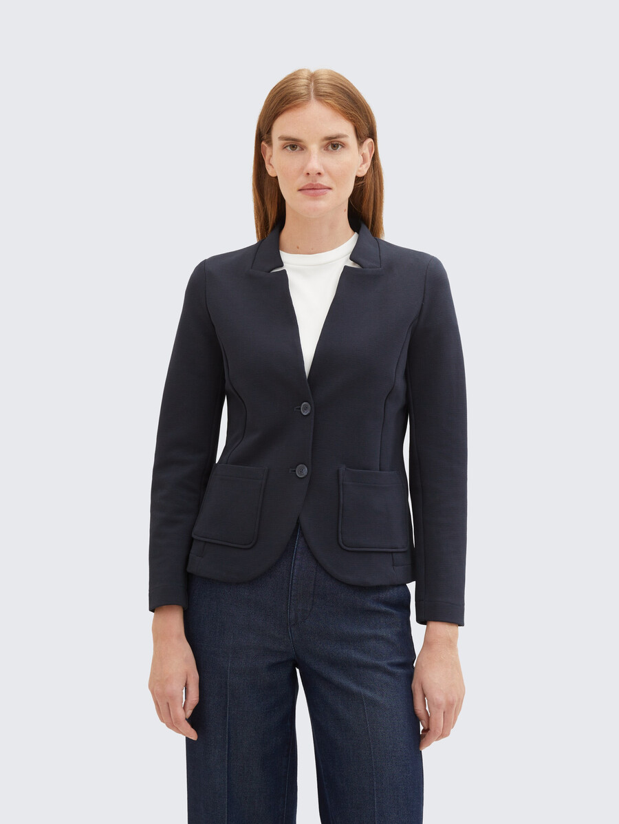 blazer de corte entallado con textura otomana