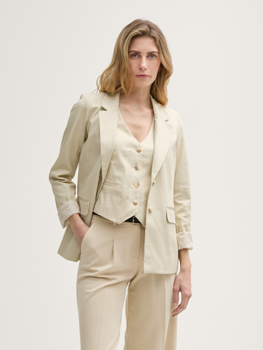 blazer de corte regular en sarga