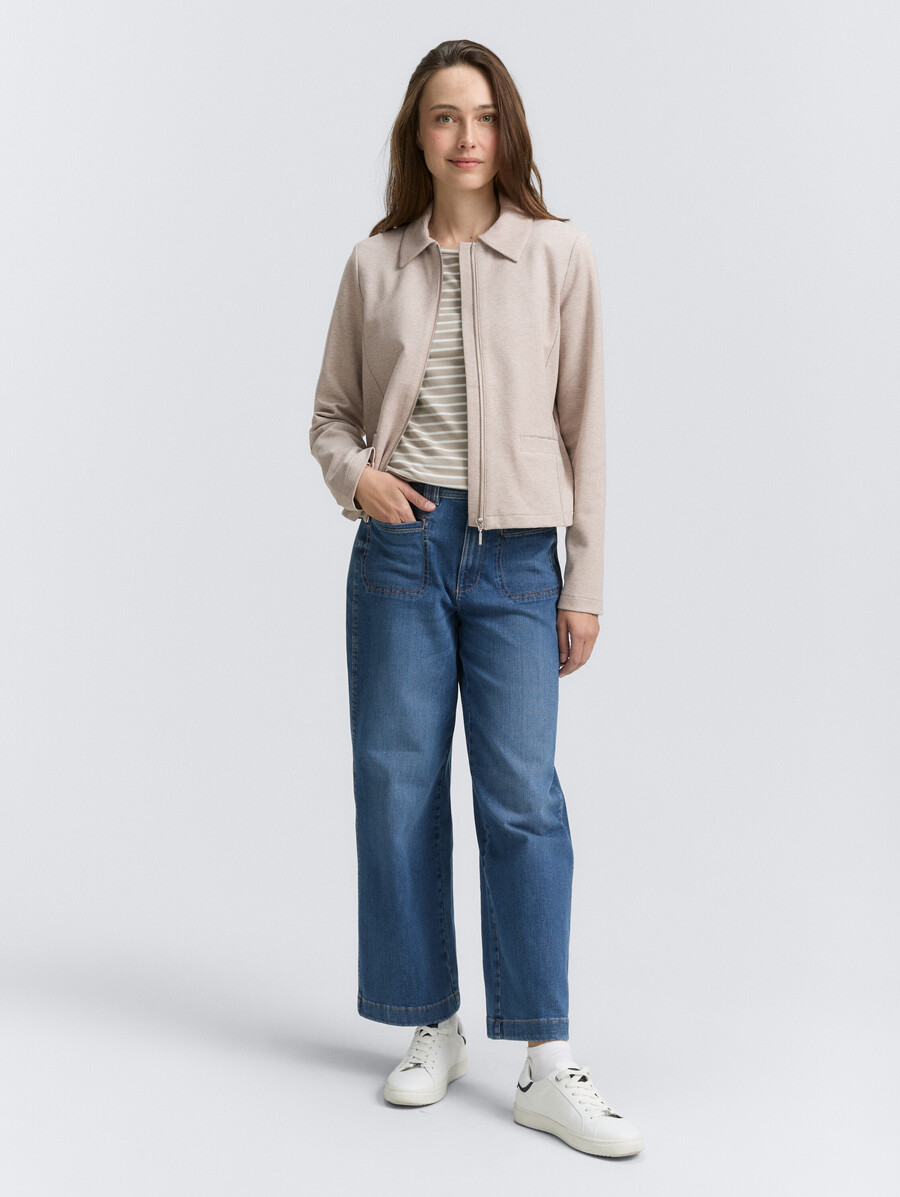 chaqueta de corte regular con cremallera