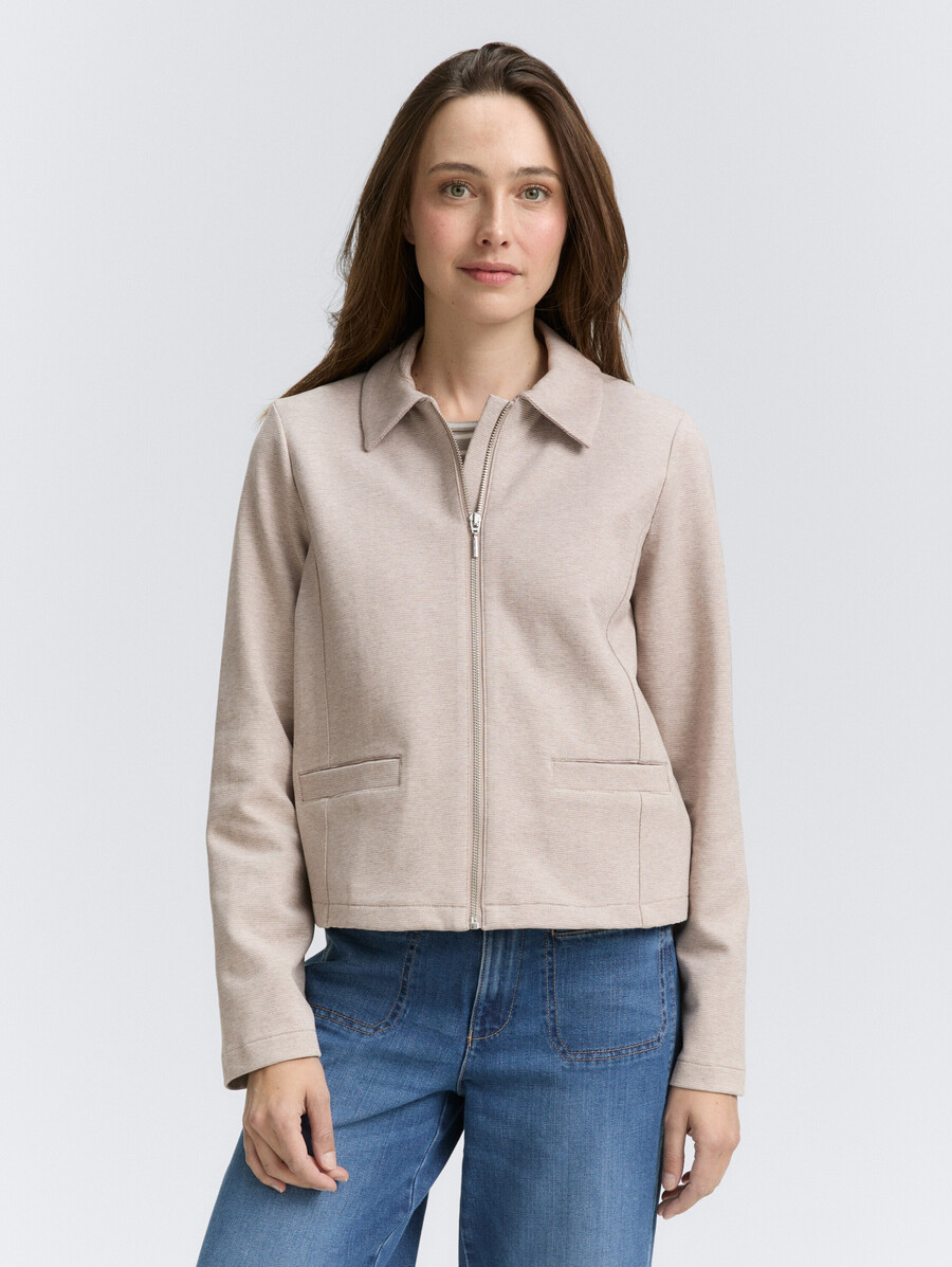 chaqueta de corte regular con cremallera