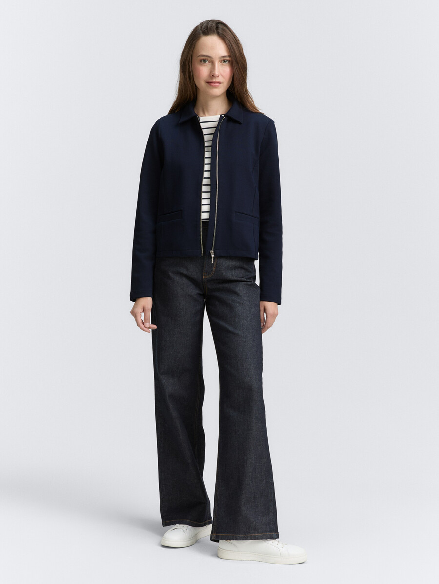 chaqueta de corte regular con cremallera