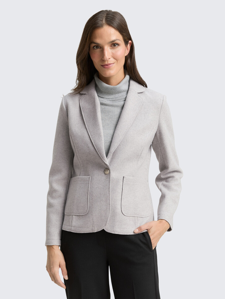 blazer de corte entallado con efecto melange