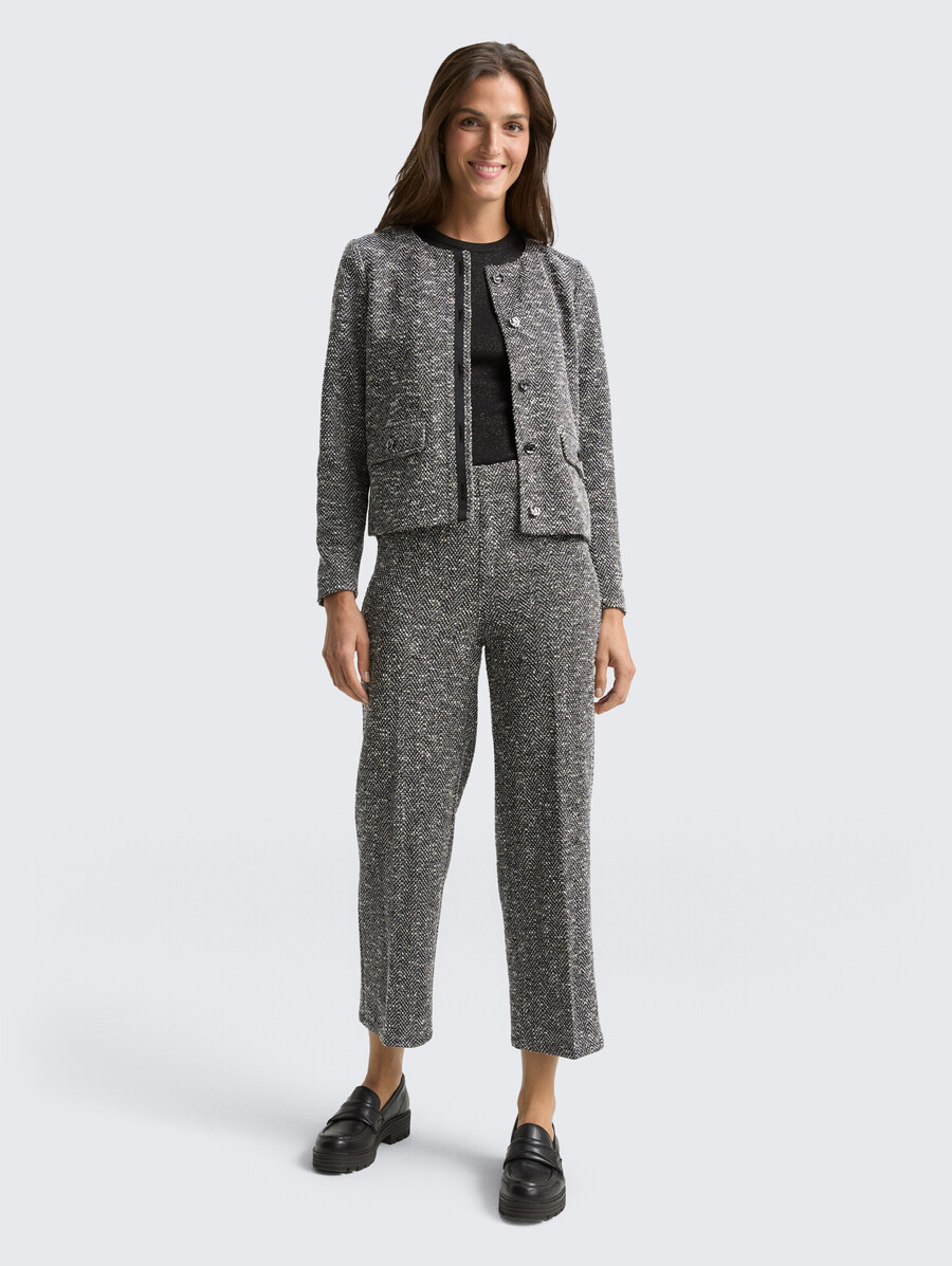 chaqueta de bouclé de corte regular