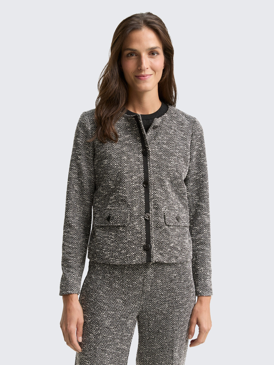 chaqueta de bouclé de corte regular