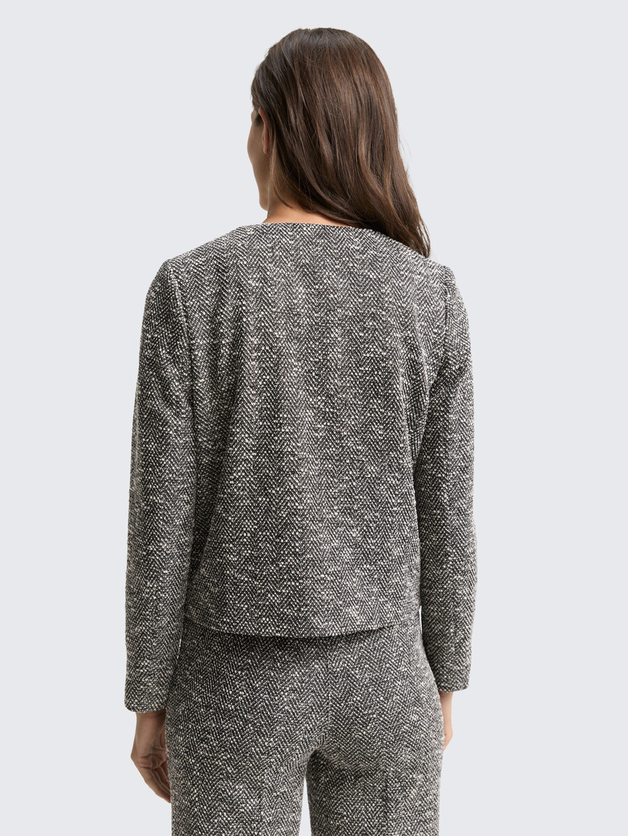 chaqueta de bouclé de corte regular