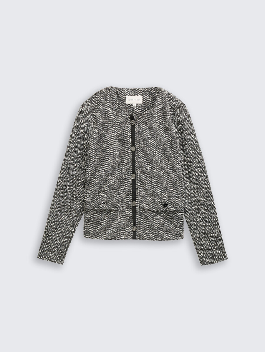 chaqueta de bouclé de corte regular