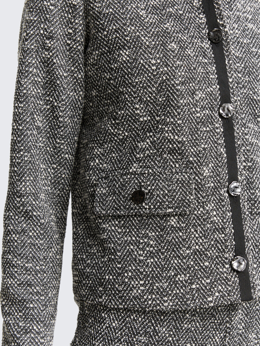 chaqueta de bouclé de corte regular
