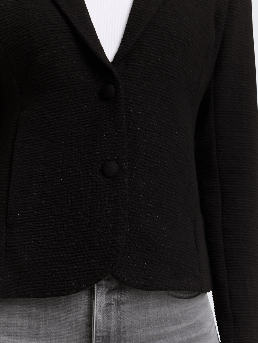 blazer slim fit con efecto brillo