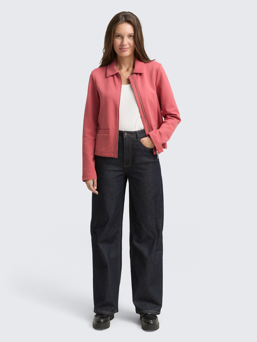 chaqueta de corte regular con cremallera