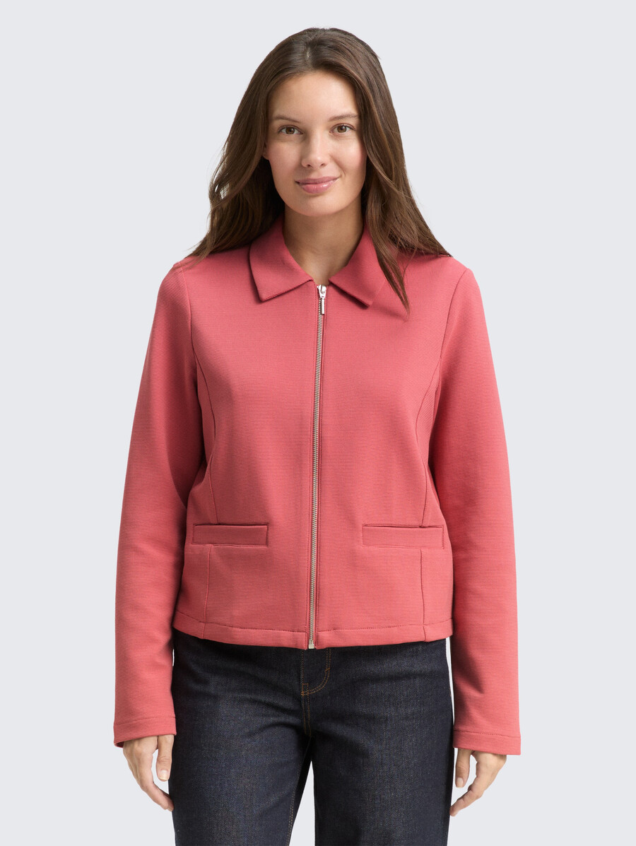chaqueta de corte regular con cremallera