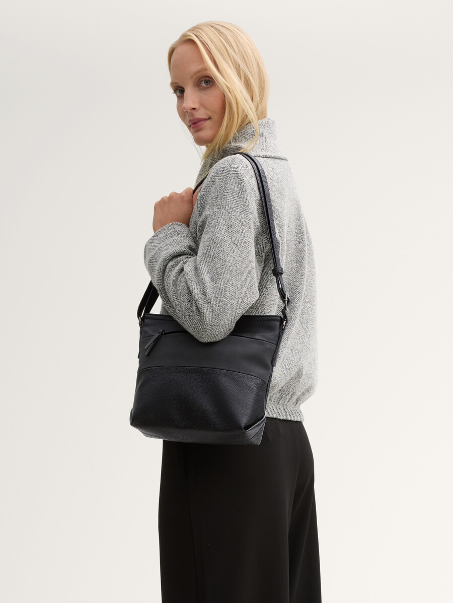 bolso de hombro ttnicolina m con mezcla de materiales
