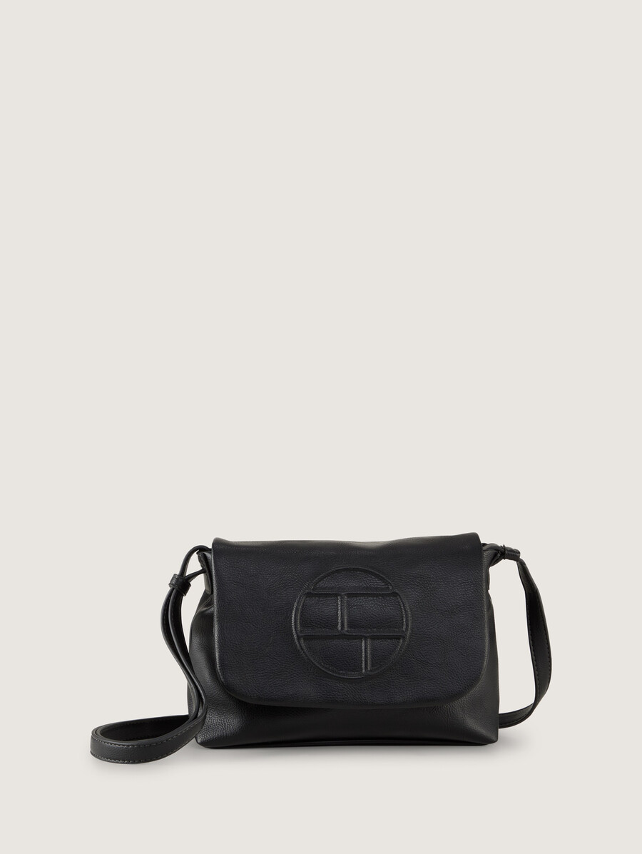bolso de hombro ttrosabel m con solapa y logotipo en relieve