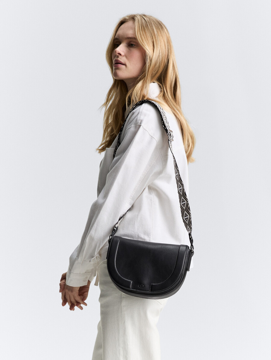 bolso de hombro ttnani con correa tejida estampada