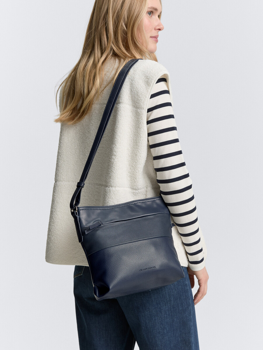 bolso de hombro ttnicolina m con mezcla de materiales