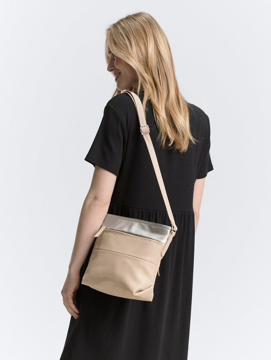 bolso de hombro ttnicolina m con mezcla de materiales