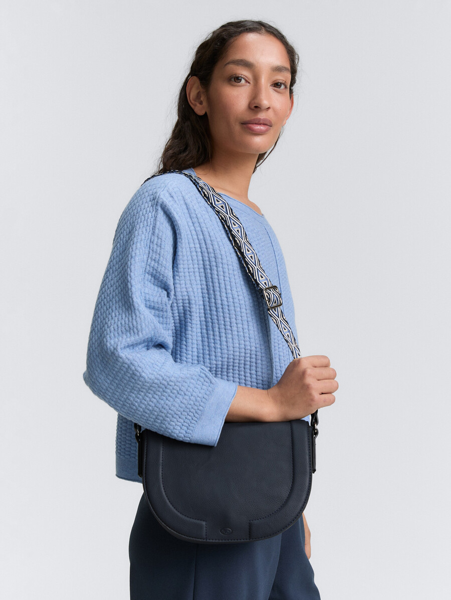 bolso de hombro ttnani con correa tejida estampada