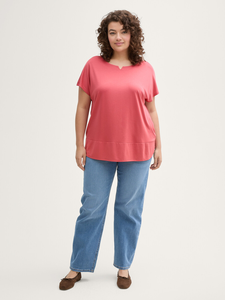 talla grande - camiseta en mezcla de materiales