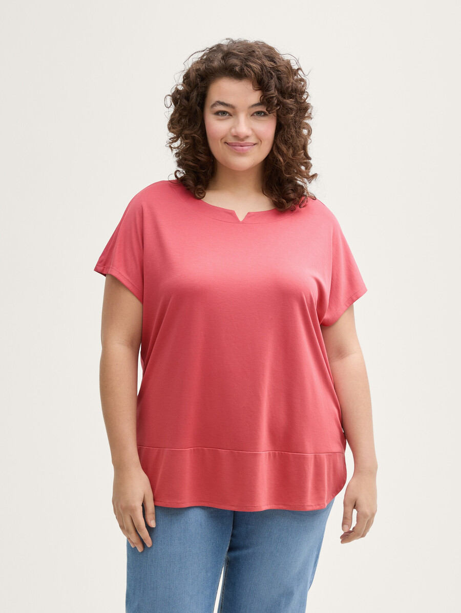 talla grande - camiseta en mezcla de materiales