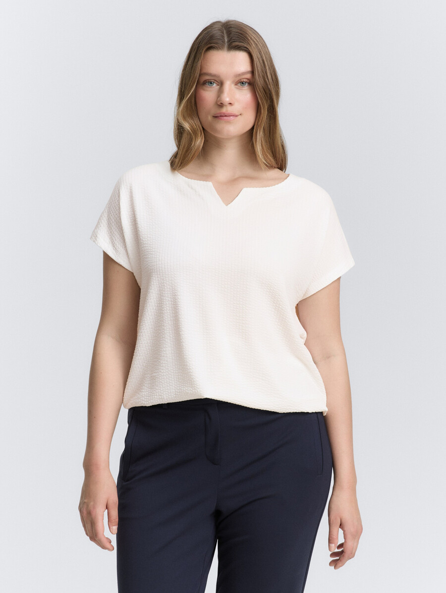 talla grande - camiseta en mezcla de materiales