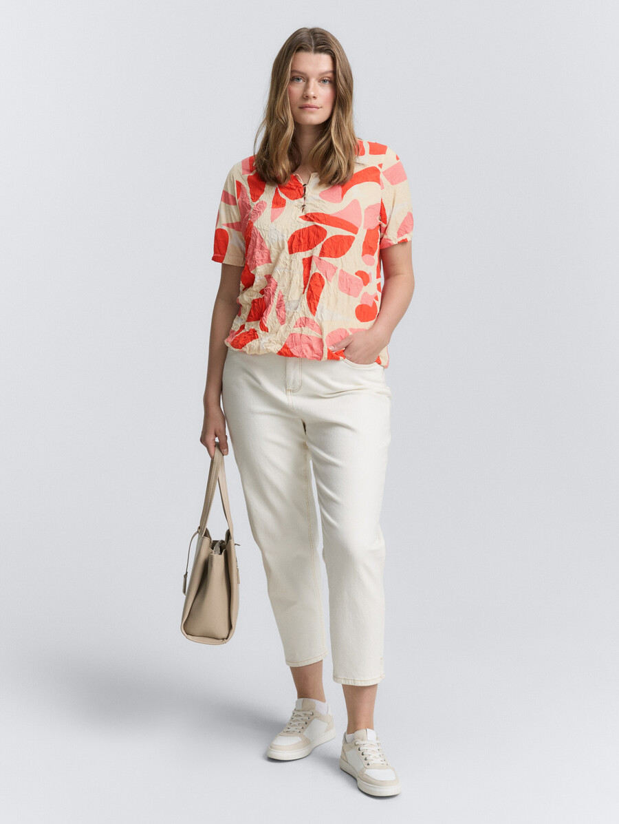 talla grande - camiseta arrugada con estampado