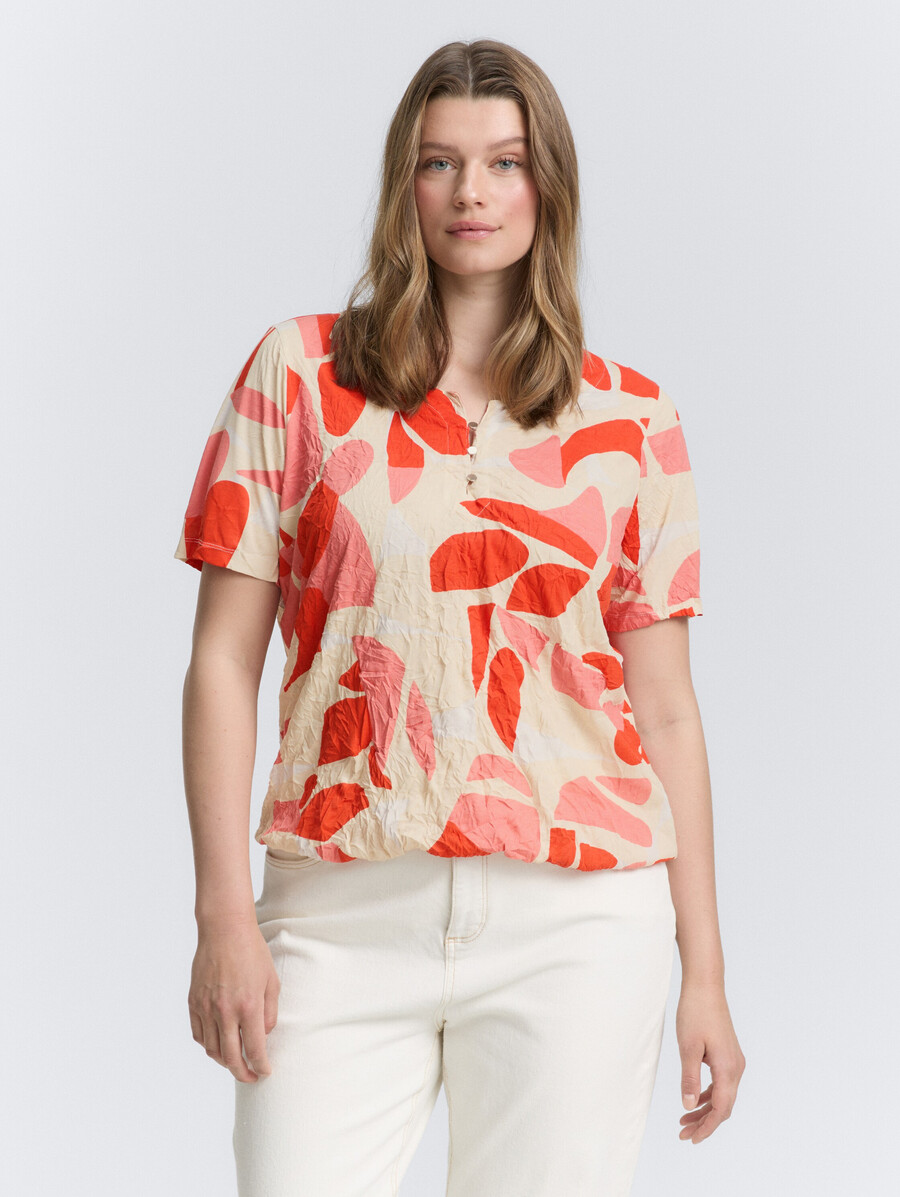 talla grande - camiseta arrugada con estampado