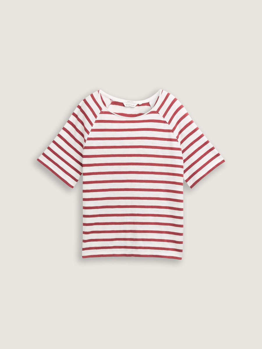 camiseta raglán con estampado de rayas