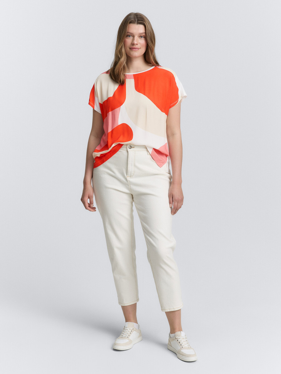 talla grande - camiseta en mezcla de materiales