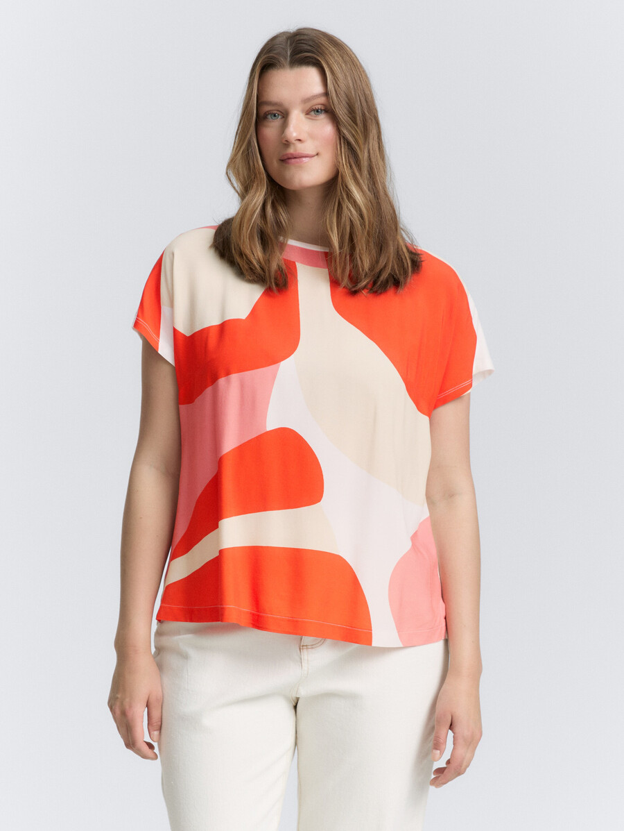talla grande - camiseta en mezcla de materiales