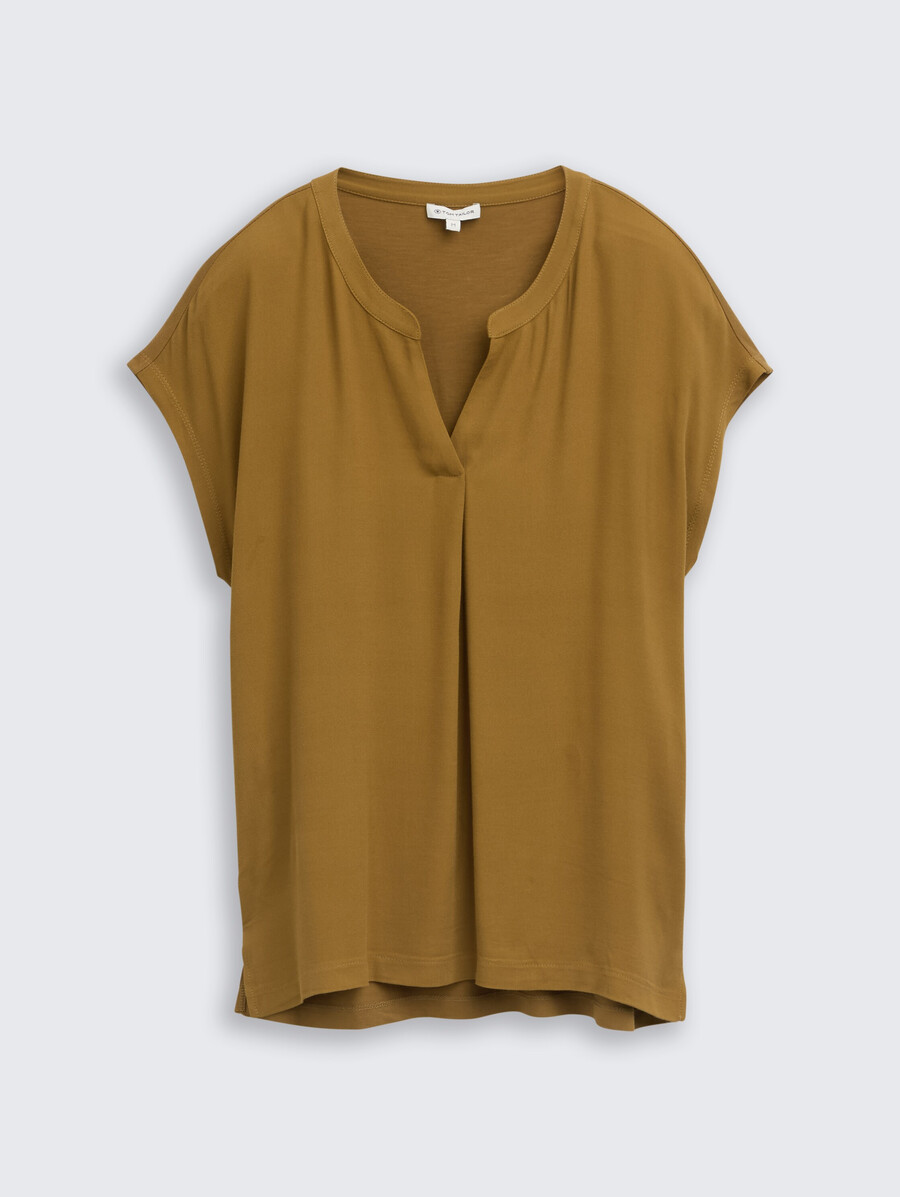 camisa blusa en mezcla de materiales